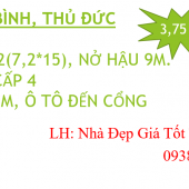 118m2(7.2*15)-Nhà cấp 4 tiện xây mới -Nở hậu-Tam Bình-Thủ Đức-Chỉ 3.75 tỷ.